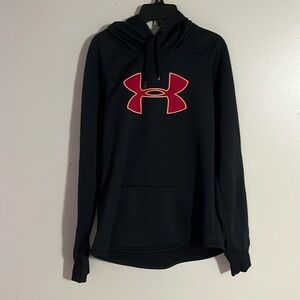 Under Armour Black Hoodie Sweatshirt Red Logo Kids